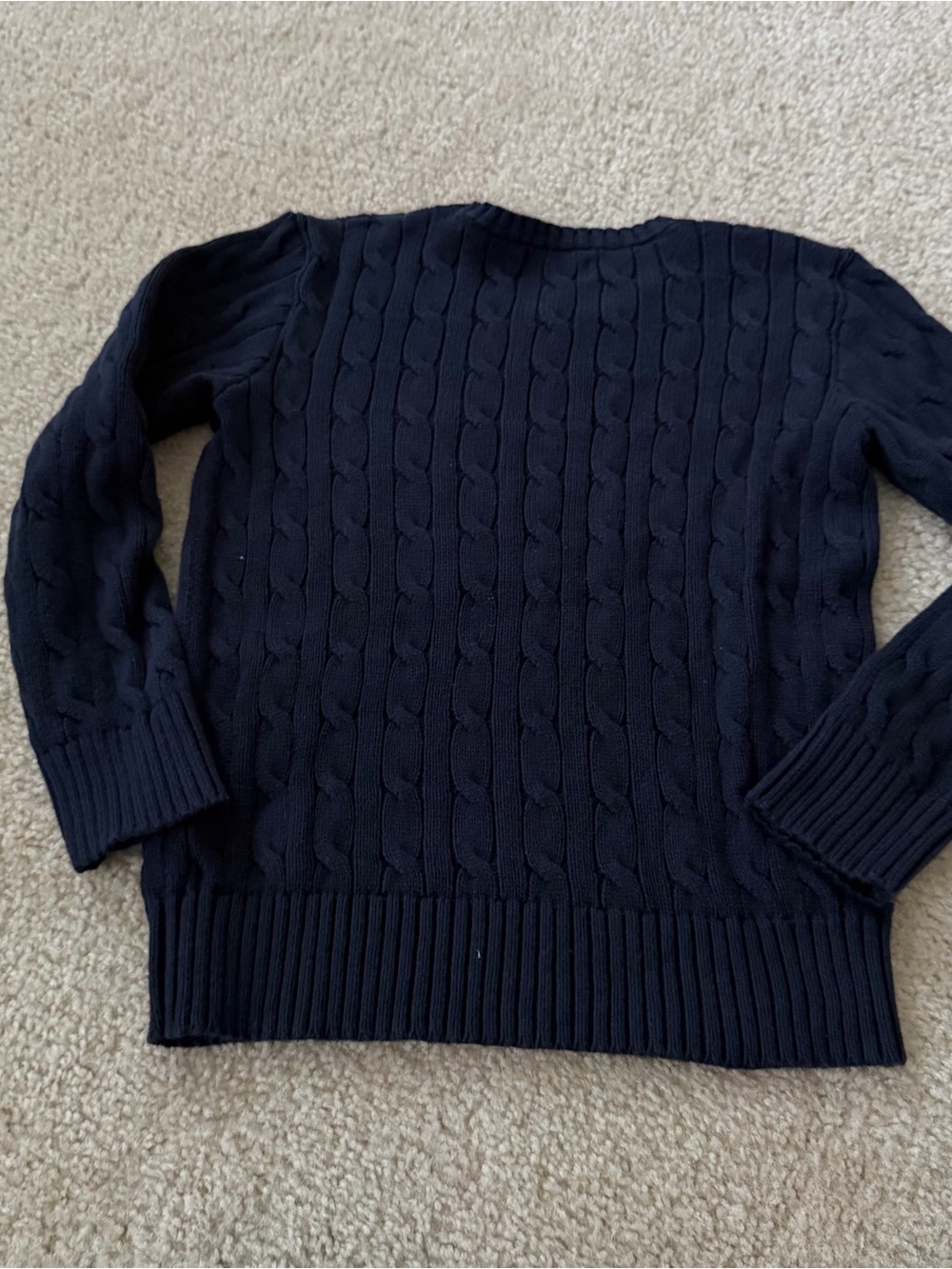 Polo by Ralph Lauren Navy Cable-Knit Crewneck Sweater